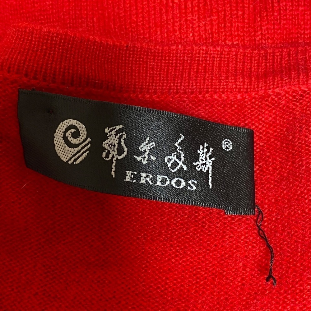 Erdos Womens Red‎ 100% Cashmere Cardigan Sweater Size M Button Up Quiet Luxury - Picture 4 of 9